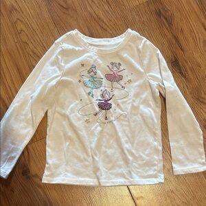 Garanimals White Long Sleeve Tee with Ballerina Design